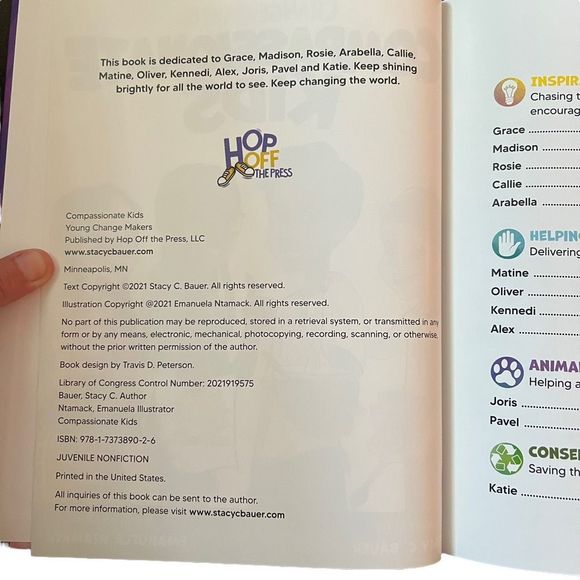 Young Change Makers Compassionate Kids Hardback Bk By Stacy C Bauer True Stories - Picture 6 of 10